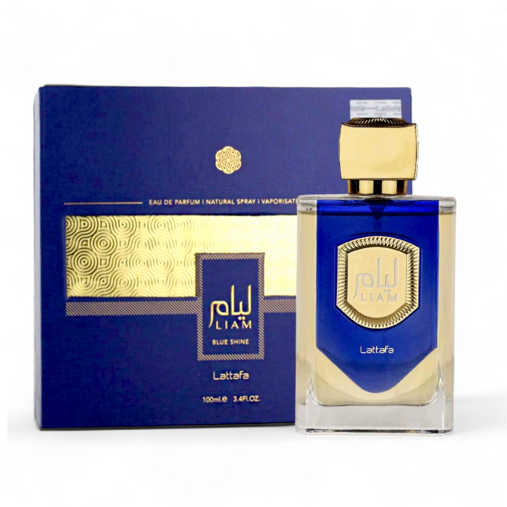 Lattafa Liam Blue Shine EDP 3.4 oz bottle