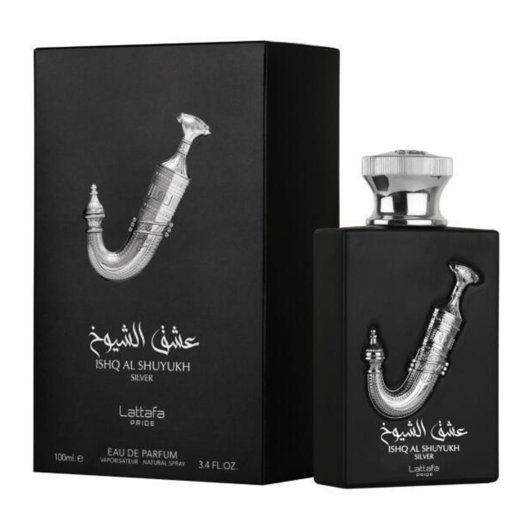 Lattafa Ishq Al Shuyukh Silver EDP 3.4 oz bottle